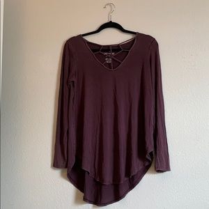 AMERICAN EAGLE plum long sleeve shirt